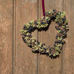 Close-up of heart shape hanging on tree