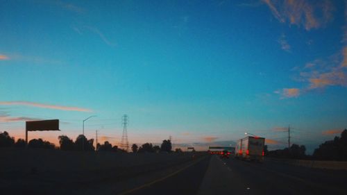 Road against blue sky