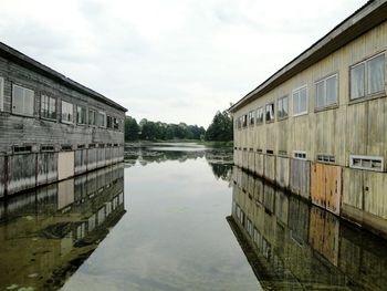 Reflection of buildings in water