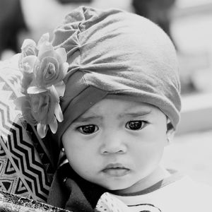 Close-up portrait of cute baby girl