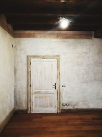 Empty wooden door of building