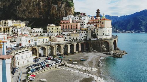 Buildings in city at waterfront