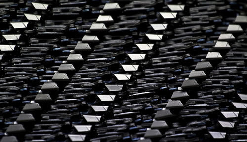 Full frame shot of chainsaw chains