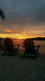 Scenic view of sea at sunset