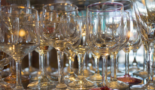 Close-up of wine glasses