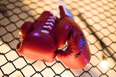 Close up of boxing gloves