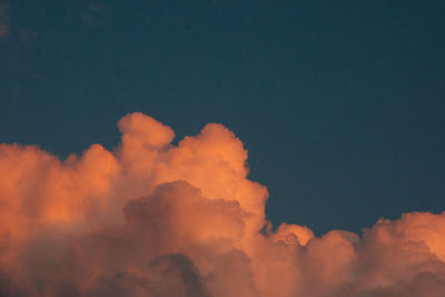 Low angle view of orange sky