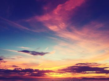 Low angle view of dramatic sky during sunset