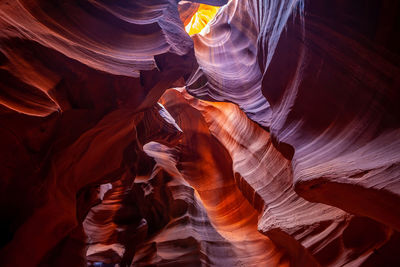 Low angle view of rock formation