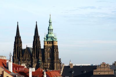 Panoramic view of buildings in city against sky