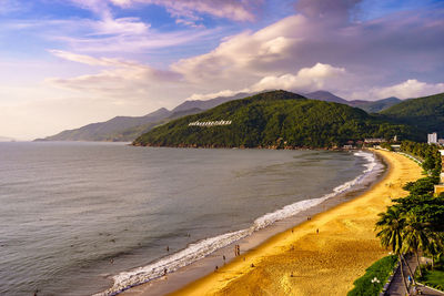 Scenic view of beach against sky