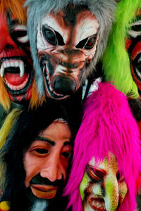 Full frame shot of multi colored masks