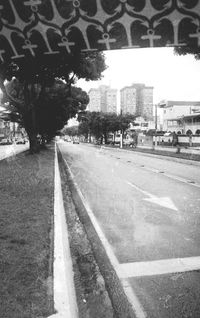 Road along buildings