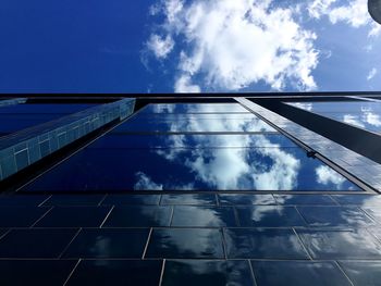 Reflection of clouds on glass building