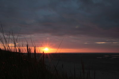 Scenic view of dramatic sky over landscape