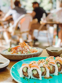 Close-up of food on table in restaurant