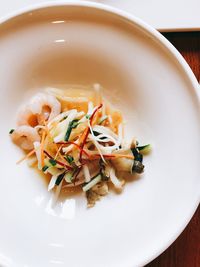 High angle view of meal served in plate