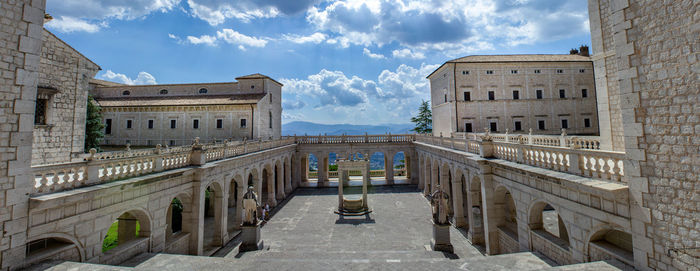 Panoramic view of old building against sky