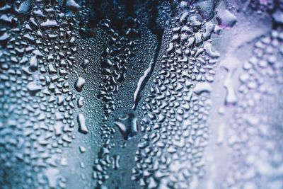 Full frame shot of wet glass window