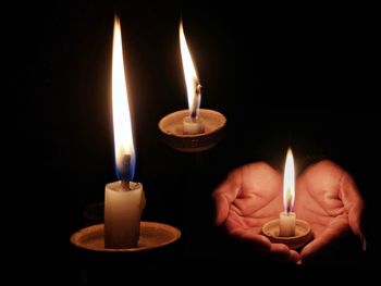 Close-up of burning candle