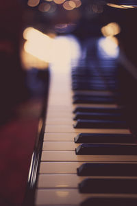 Close-up of piano keys