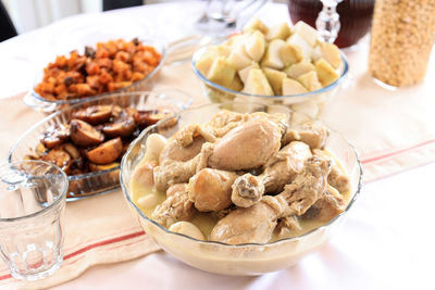 Close-up of food on table