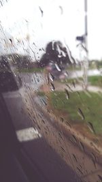 Close-up of water drops on glass