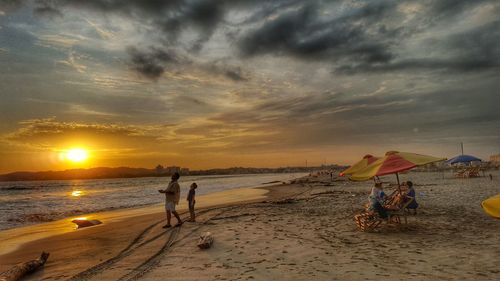 Scenic view of sea at sunset