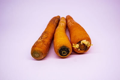 Close-up of orange against white background