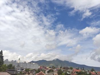 High angle view of buildings in city