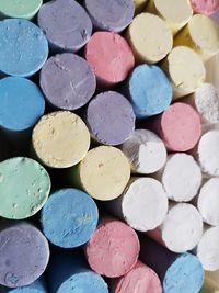 Full frame shot of multi colored chalks