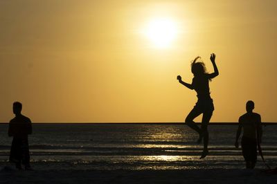 Scenic view of sea at sunset