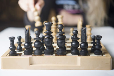 Close-up of chess board