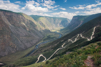 Scenic view of mountains against sky