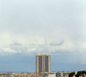 Modern buildings against sky in city