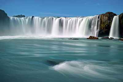 Scenic view of waterfall