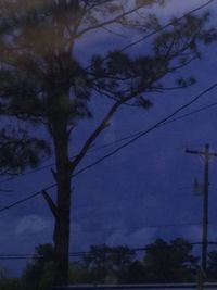 Low angle view of power lines against sky