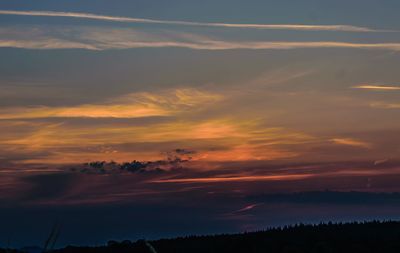Scenic view of dramatic sky during sunset
