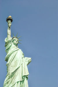 Statue of liberty against clear blue sky