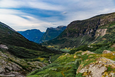 Scenic view of mountains against sky