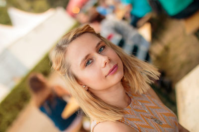 Close-up portrait of young woman