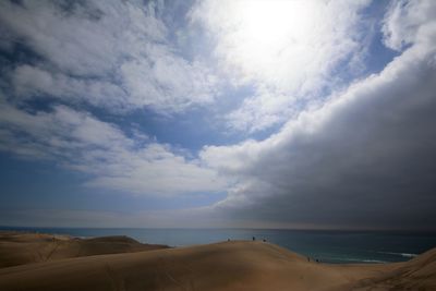 Scenic view of beach against sky