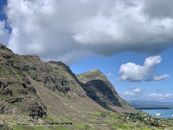 Scenic view of mountain against sky