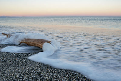 Scenic view of sea during sunset