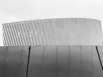 Low angle view of factory against clear sky