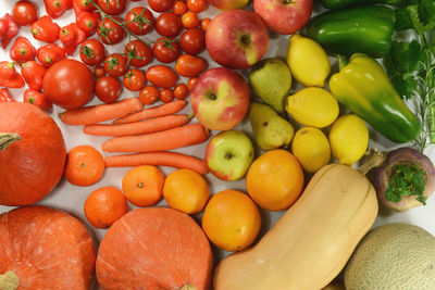 Directly above shot of multi colored vegetables