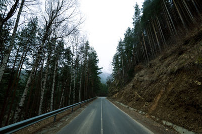 Road in the mountains at sunset.