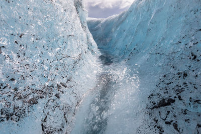 Aerial view of frozen sea