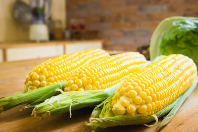 Close-up of fresh vegetables on table