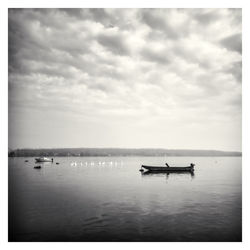 Boat sailing in sea